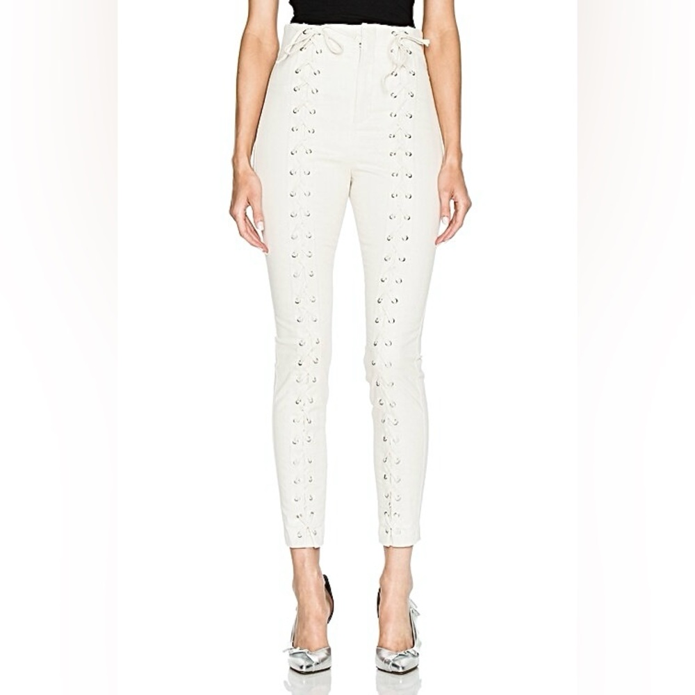 NWT ALC Revolve Kingsley Front Lace Up Pant‎ in White Women’s Size 4